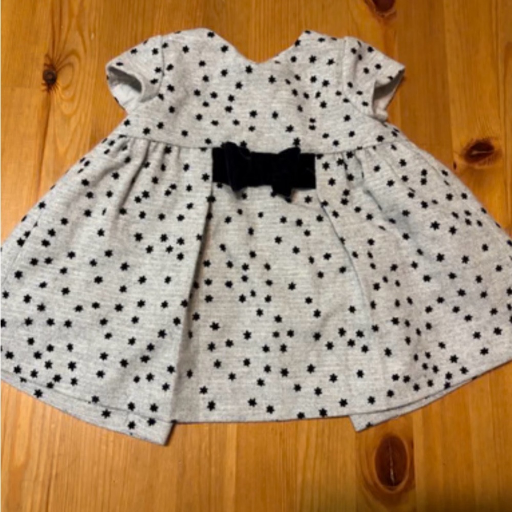 2/12$ Charming Gray and Black Starry Kids Dress Zara Baby